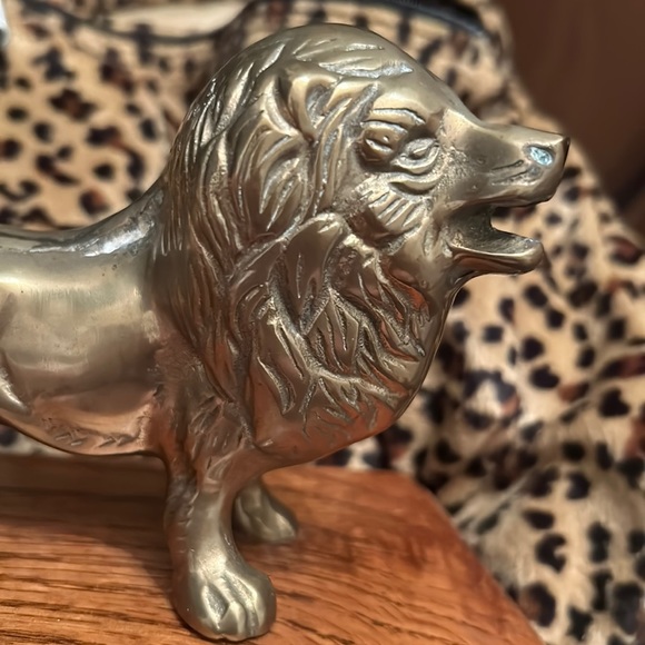 Accents | Vintage Solid Brass Roaring Lion Figurine 75 | Poshmark